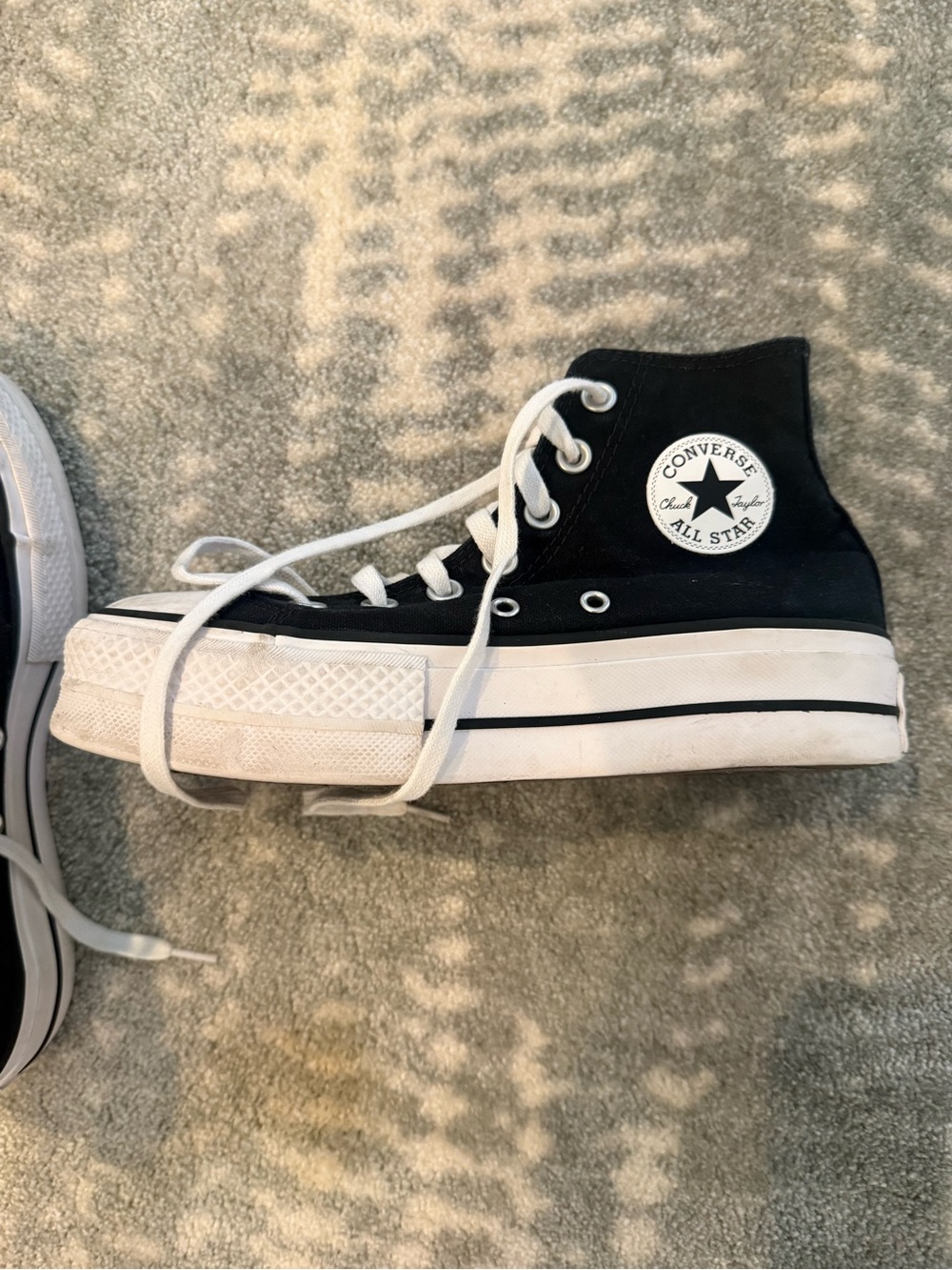 Converse Black High Top Sneakers with White Sole